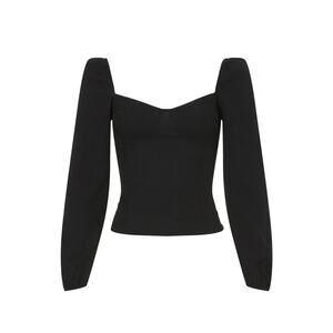 Reformation Elegant Black Long Sleeve Blouse